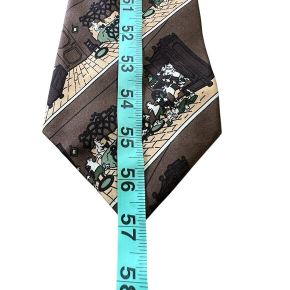 New Vintage Gino Pompeii Silk Tie Handmade Italy Comic Retro 57 x 4.5 - Picture 4 of 8